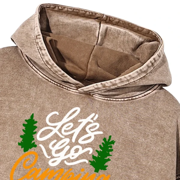 Let’s Go Camping Go Washed Pullover Hoodie Gift For Fan