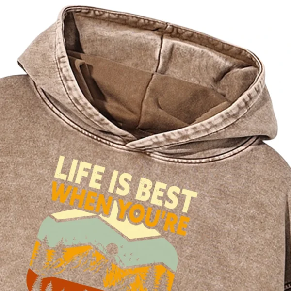 Life Is Best When You’re Camping Washed Pullover Hoodie Gift For Fan