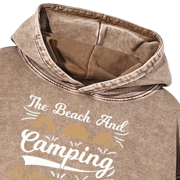 The Beach And Camping Adventure Life Washed Pullover Hoodie Gift For Fan