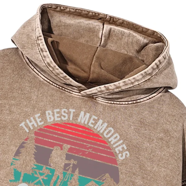 The Best Memories Are Made Camping Washed Pullover Hoodie Gift For Fan