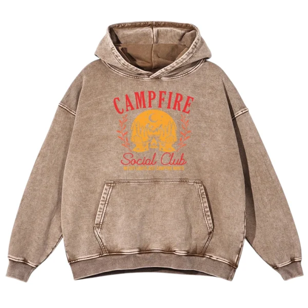 Campfire Social Club Washed Pullover Hoodie Gift For Fan