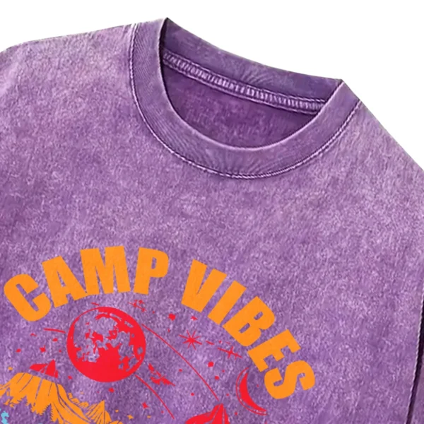 Camp Vibes Only Washed Tshirts Gift For Fan