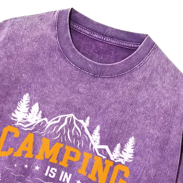 Camping Is In Tents Retro Washed Tshirts Gift For Fan