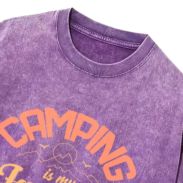 Camping Is My Favorite Therapy Washed Tshirts Gift For Fan