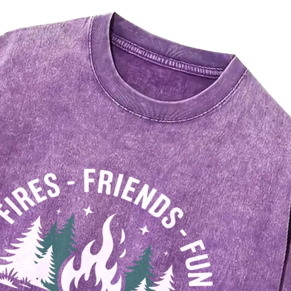 Fires Friends Fun Camping Crew Washed Tshirts Gift For Fan