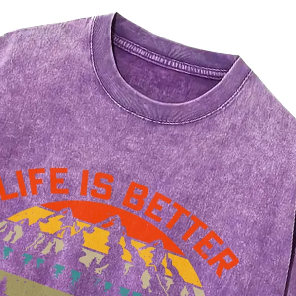 Life Is Better Around The Campfire Vintage Washed Tshirts Gift For Fan