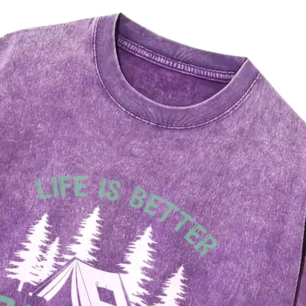 Life Is Better Camping Make It Awesome Washed Tshirts Gift For Fan