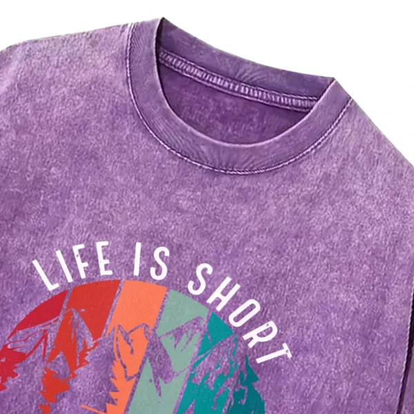 Life Is Short Camp Often Retro Washed Tshirts Gift For Fan