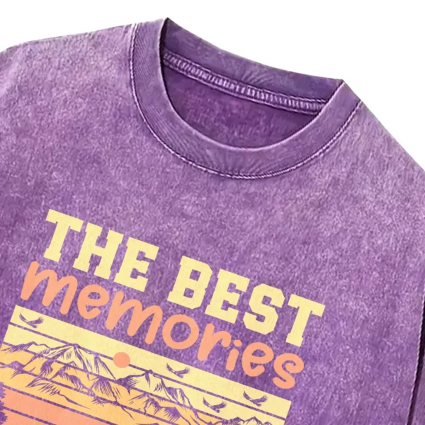 The Best Memories Are Made Camping Vintage Washed Tshirts Gift For Fan