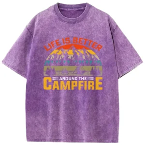 Life Is Better Around The Campfire Vintage Washed Tshirts Gift For Fan