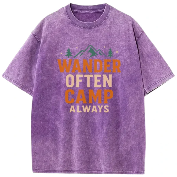 Wander Often Camp Always Washed Tshirts Gift For Fan