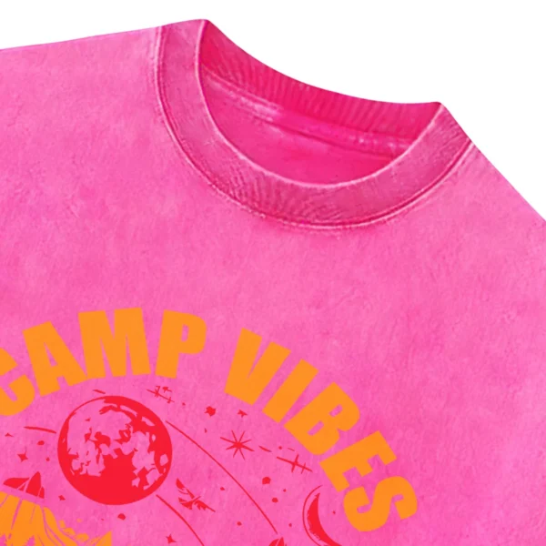 Camp Vibes Only Washed Tshirts Gift For Fan