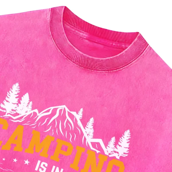 Camping Is In Tents Retro Washed Tshirts Gift For Fan