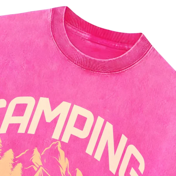 Camping Where Friends And Marshmallows Together Vintage Washed Tshirts Gift For Fan