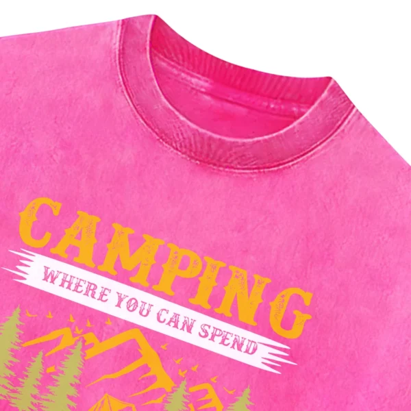 Camping Where You Can Spend To Live Like A Homeless Person Washed Tshirts Gift For Fan