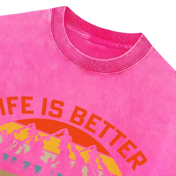 Life Is Better Around The Campfire Vintage Washed Tshirts Gift For Fan