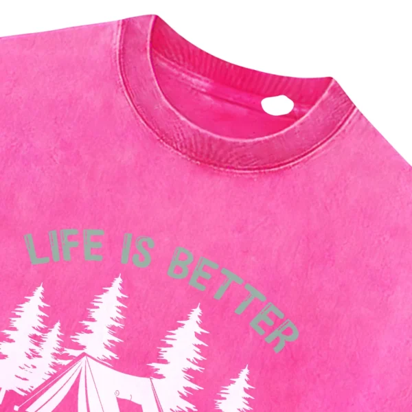 Life Is Better Camping Make It Awesome Washed Tshirts Gift For Fan