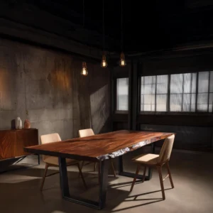 Handcrafted Live-Edge Dining Table – Solid Kiln-Dried Hardwood
