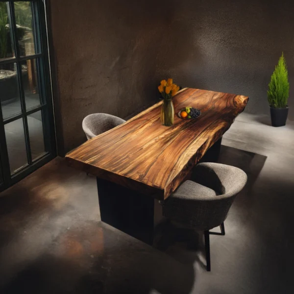 Artisan Handcrafted Live-Edge Dining Table – Solid Kiln-Dried Hardwood