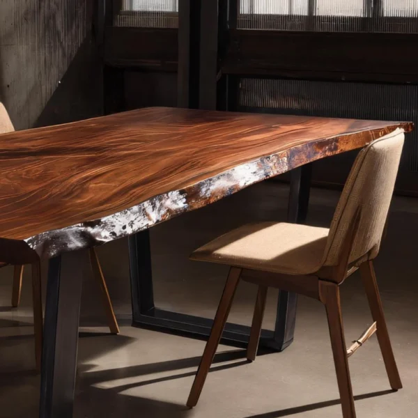 Handcrafted Live-Edge Dining Table – Solid Kiln-Dried Hardwood