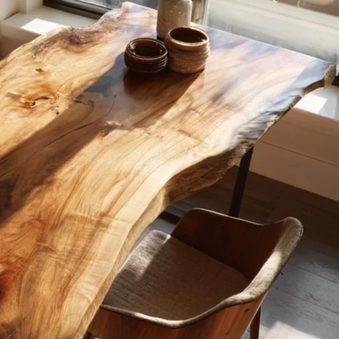 Artisan Handcrafted Live-Edge Dining Table – Solid Kiln-Dried Hardwood2