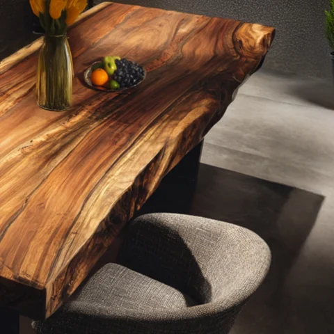 Artisan Handcrafted Live-Edge Dining Table – Solid Kiln-Dried Hardwood2