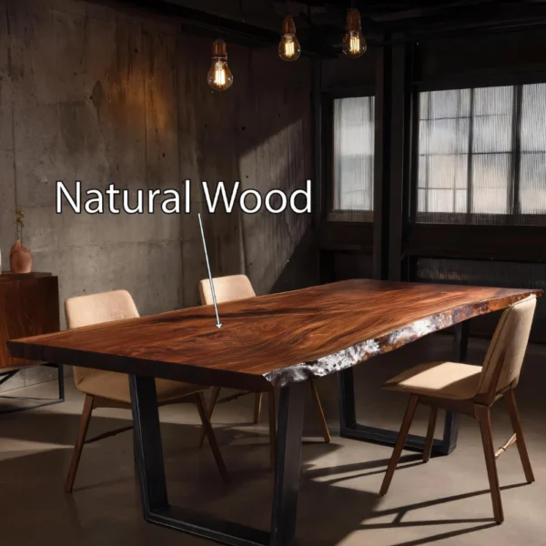 Handcrafted Live-Edge Dining Table – Solid Kiln-Dried Hardwood
