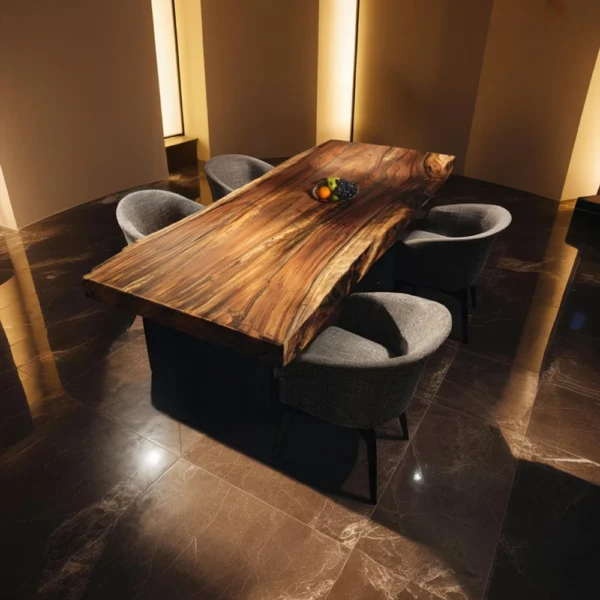 Artisan Handcrafted Live-Edge Dining Table – Solid Kiln-Dried Hardwood
