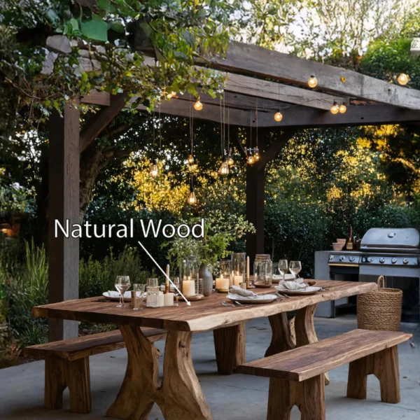 Artisan Handcrafted Monkey Pod Live-Edge Dining Table – Solid Kiln-Dried Hardwood