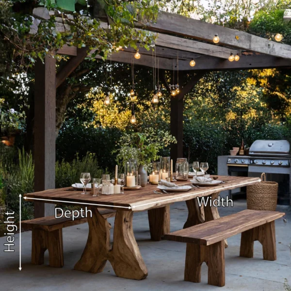 Artisan Handcrafted Monkey Pod Live-Edge Dining Table – Solid Kiln-Dried Hardwood