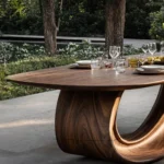 Artisan Sculptural Infinity - Handcrafted Solid Wood Dining Masterpiece