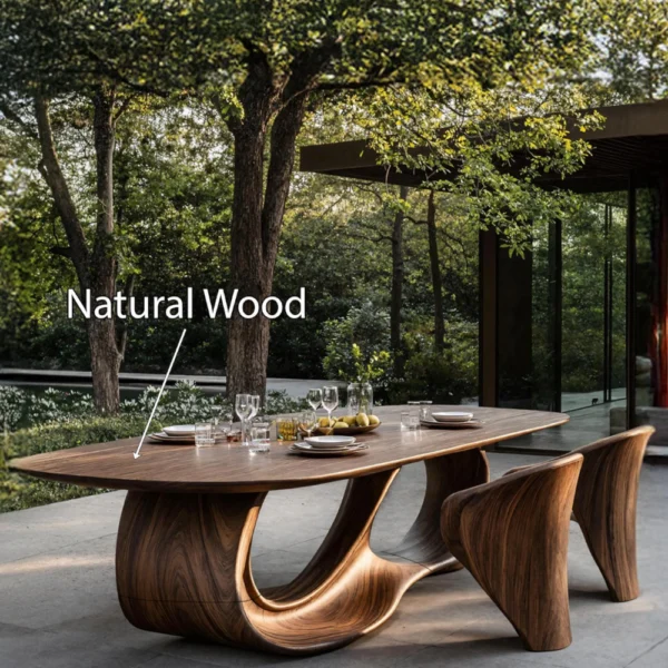 Artisan Sculptural Infinity - Handcrafted Solid Wood Dining Masterpiece