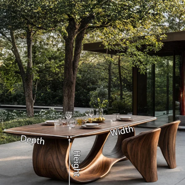 Artisan Sculptural Infinity - Handcrafted Solid Wood Dining Masterpiece