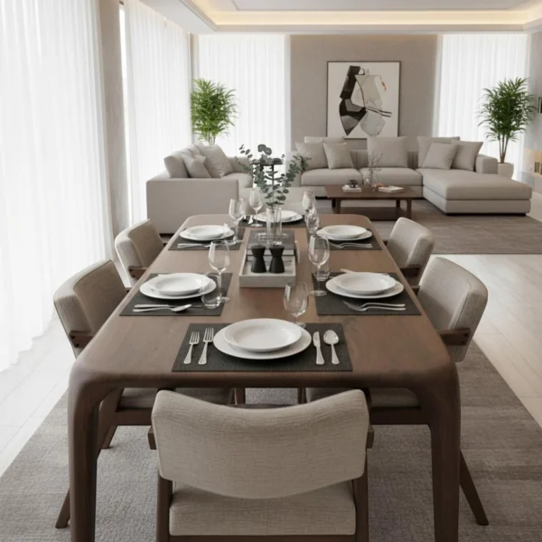 Artisan Sculptural Walnut Dining Table - A Timeless Legacy of Nature