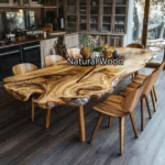 Handcrafted Live-Edge Solid Wood Dining Table