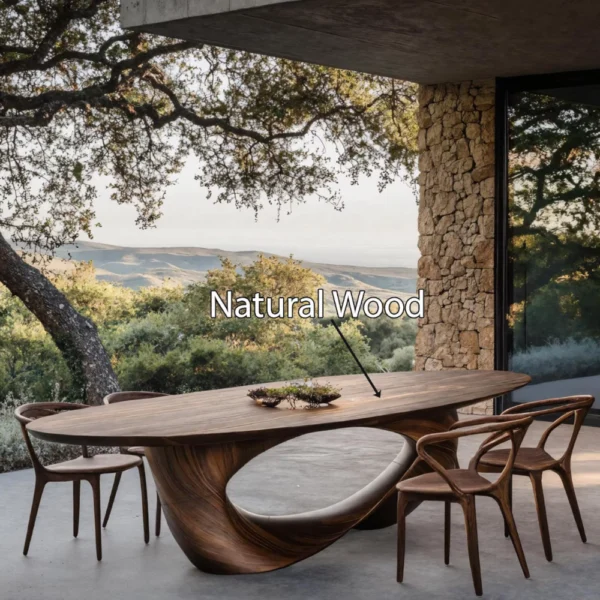 Handcrafted Solid Monkey Pod Sculptural Dining Table