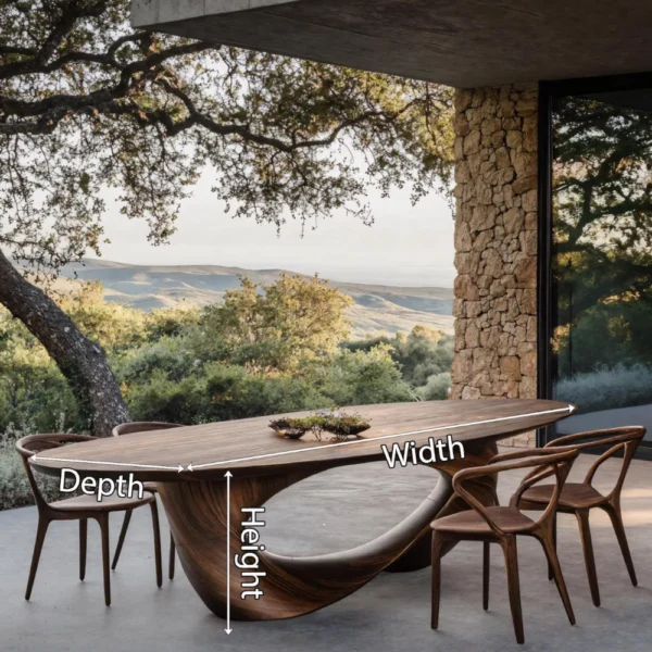 Handcrafted Solid Monkey Pod Sculptural Dining Table