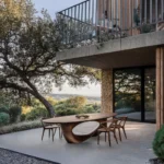 Handcrafted Solid Monkey Pod Sculptural Dining Table