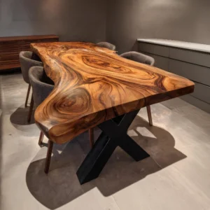 Handcrafted Solid Wood Live-Edge Dining Masterpiece