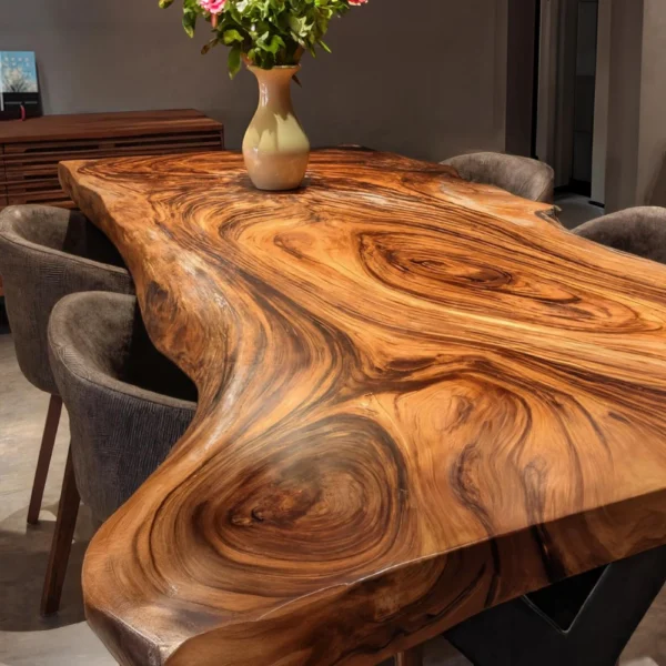 Handcrafted Solid Wood Live-Edge Dining Masterpiece