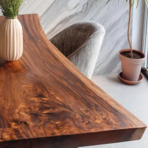 Handcrafted Solid Wood Live-Edge Dining Table2