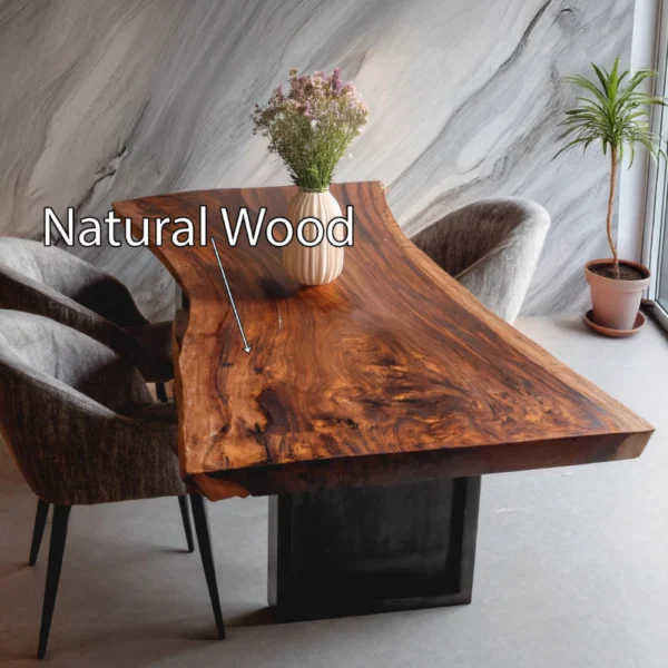 Handcrafted Solid Wood Live-Edge Dining Table