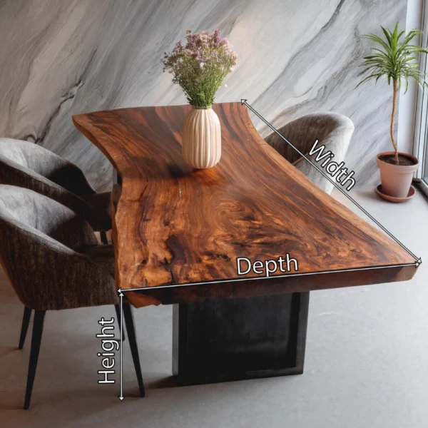 Handcrafted Solid Wood Live-Edge Dining Table