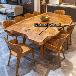 Heirloom Artistry – Handcrafted Solid Wood Live-Edge Dining Masterpiece2