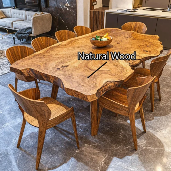 Heirloom Artistry - Handcrafted Solid Wood Live-Edge Dining Masterpiece