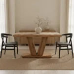 The Artisan Solid Wood V-Pedestal Dining Table